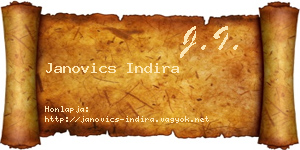 Janovics Indira névjegykártya